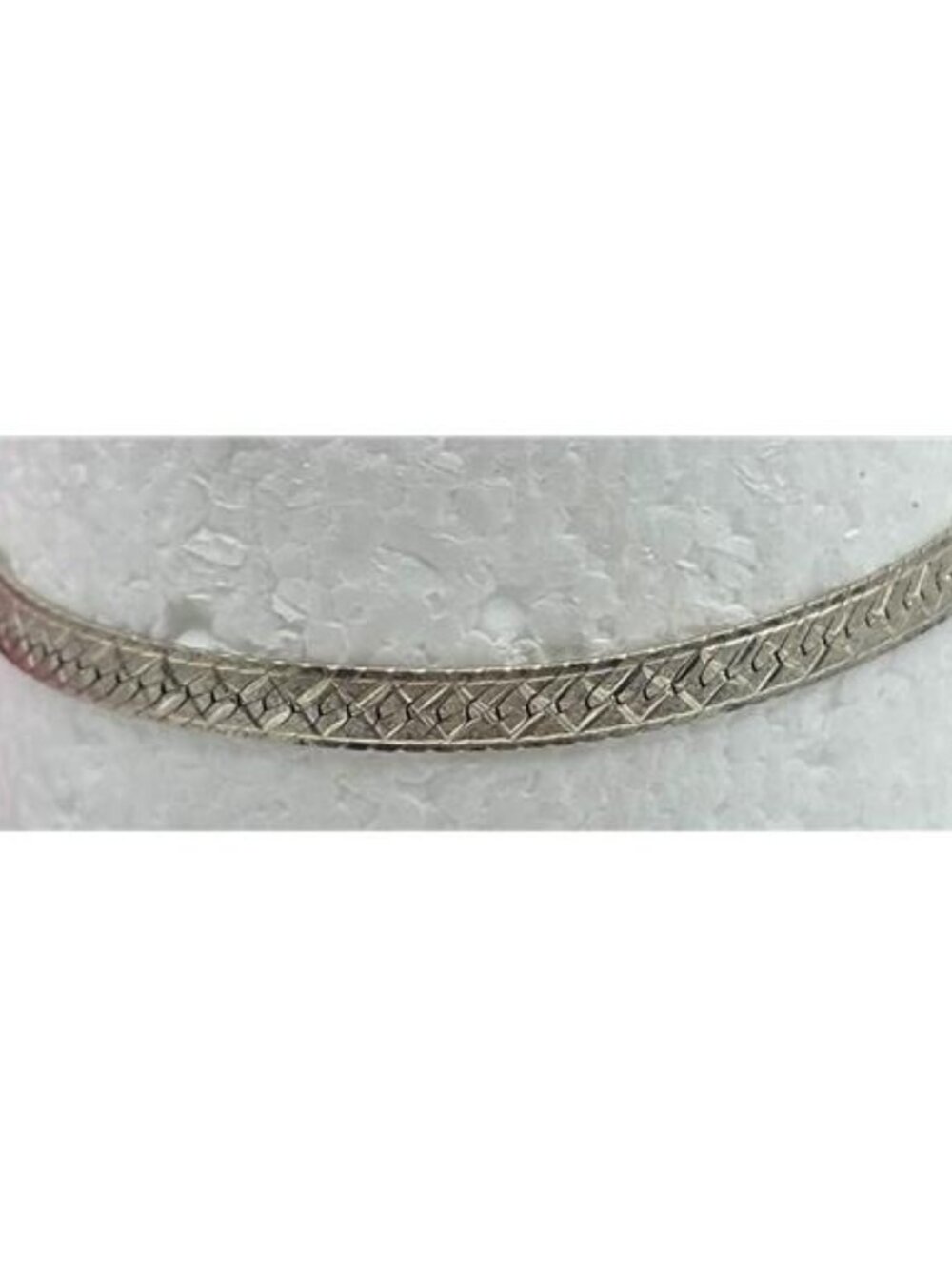 FMC Italy 925 Sterling Silver Diamond Cut Herringbone Bracelet 7 inch 4mm